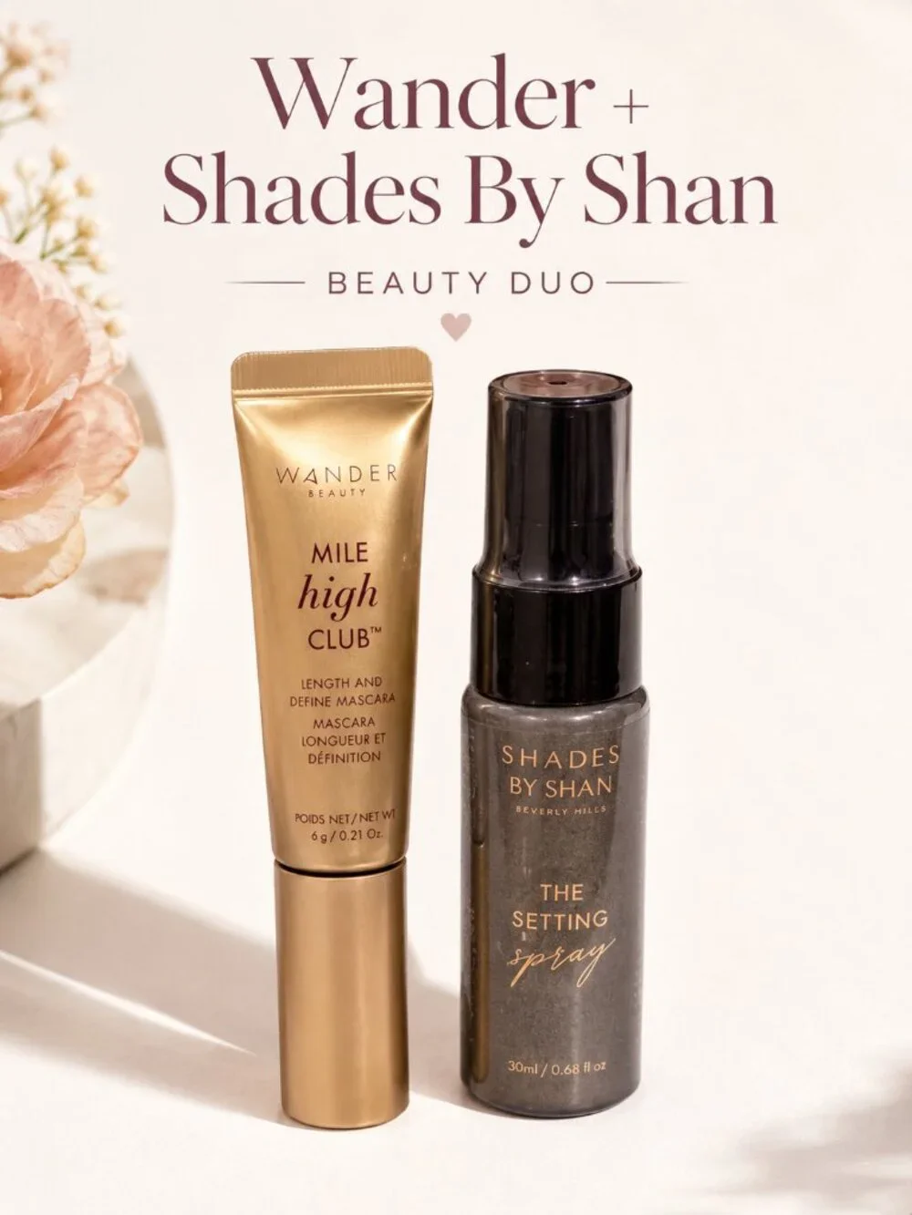 Wander Beauty Mascara + Shades By Shan Setting Spray Mini Bundle